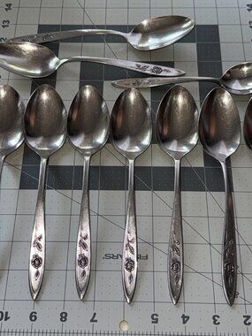 Oneida Community MY ROSE 9pc Serving Spoon 8 1/4" Set Stainless Flatware 1 spoon